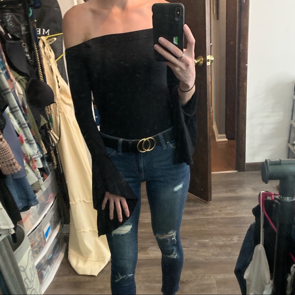 Miss guided Black Off shoulder bodysuit
